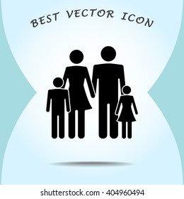 Family sign icon, vector illustration. Flat design style 