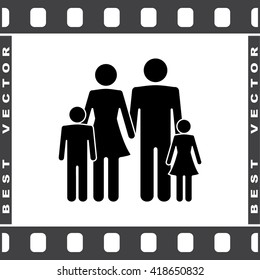 Family sign icon, vector illustration. Flat design style 