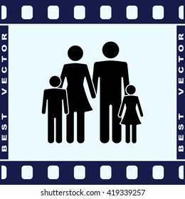 Family sign icon, vector illustration. Flat design style 