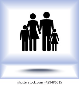 Family sign icon, vector illustration. Flat design style 