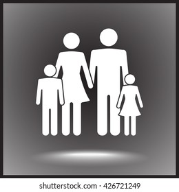 Family sign icon, vector illustration. Flat design style 