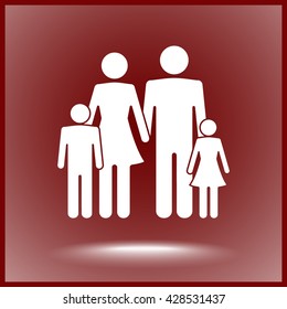 Family sign icon, vector illustration. Flat design style 