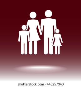 Family sign icon, vector illustration. Flat design style 