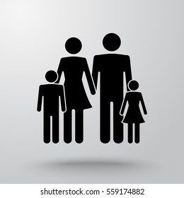 Family sign icon, vector illustration. Flat design style 