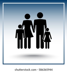 Family sign icon, vector illustration. Flat design style 