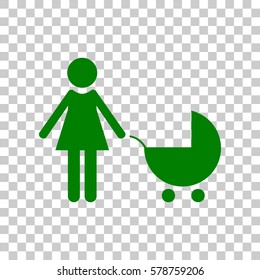 Family sign illustration. Dark green icon on transparent background.