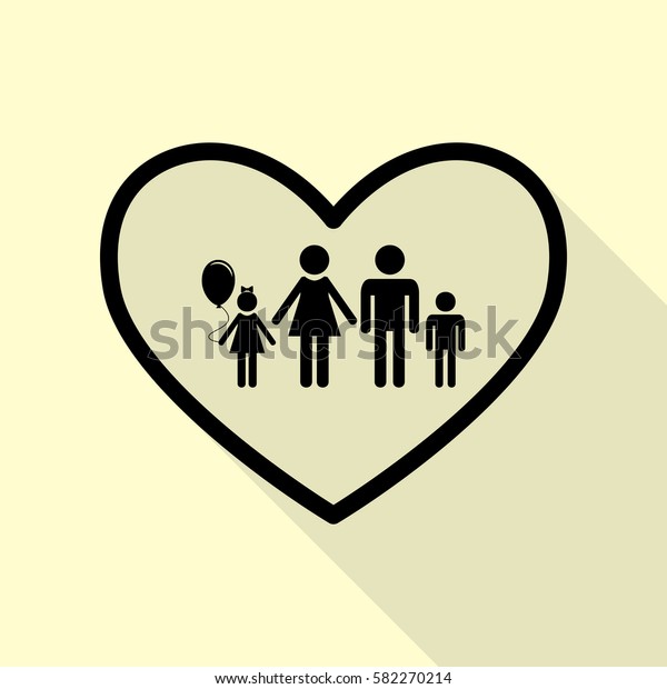 Family Sign Illustration Heart Shape Black Stock Vector (Royalty Free ...