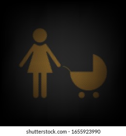 Family sign illustration. Icon as grid of small orange light bulb in darkness. Illustration.