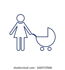 Family sign illustration. Vector. Flat style black icon on white.