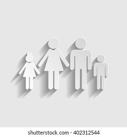 Family sign. Paper style icon