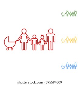 Family sign. Set of line icons