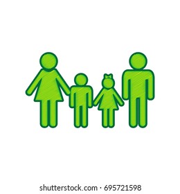 Family sign. Vector. Lemon scribble icon on white background. Isolated