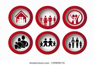 family signal over beige background vector illustration