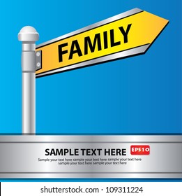 Family signpost,Vector