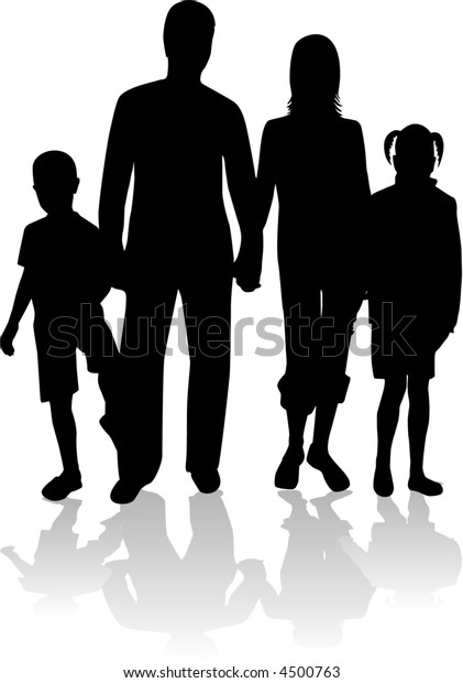 Family Silhouette 2 Stock Vector (Royalty Free) 4500763 | Shutterstock