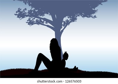 Family silhouette