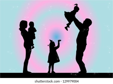 Family silhouette