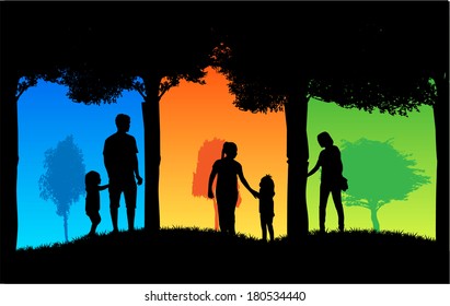 Family silhouette 