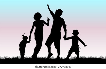 Family silhouette.