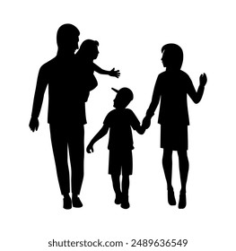 Family Silhouette Character Design Illustration vector eps format suitable for your design needs logo illustration animation etc
