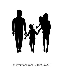 Family Silhouette Character Design Illustration vector eps format suitable for your design needs logo illustration animation etc