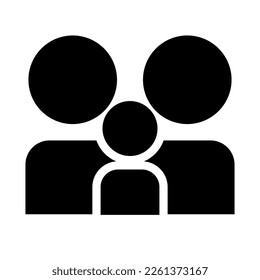 Family silhouette icon. Parents and child. Vector.