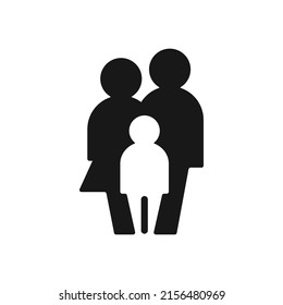 Family, silhouette icon, vector cut silhouette for social media.