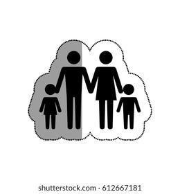 family silhouette isolated icon