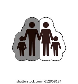 family silhouette isolated icon
