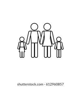 family silhouette isolated icon