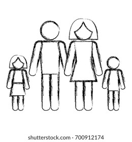 family silhouette isolated icon