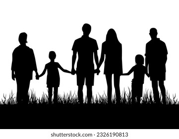 Family silhouette. Love and beauty element illustration. Fit for element, background, banner, backdrop, cover. Vector Eps 10