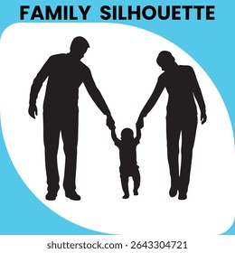 Family Silhouette, Parents and Children Together, family, silhouette, parents, children, mom, dad, kids, together, love, unity, group, people, walking, holding