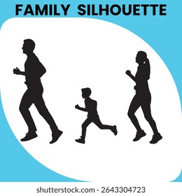 Family Silhouette, Parents and Children Together, family, silhouette, parents, children, mom, dad, kids, together, love, unity, group, people, walking, holding
