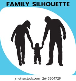 Família Silhueta, Pais e Filhos Juntos, família, silhueta, pais, filhos, mãe, pai, filhos, juntos, amor, unidade, grupo, pessoas, andando, segurando
