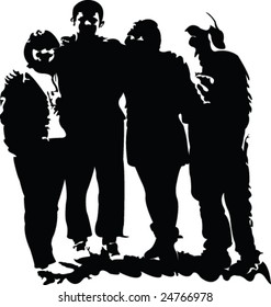 family silhouette - vector