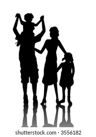 Family Silhouette - Vector