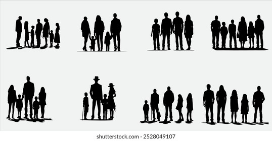 Family Silhouette Vector bundle illustration