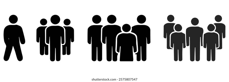 Family silhouette vector. group of people vector