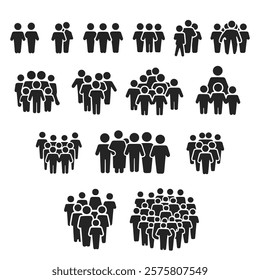 Family silhouette vector. group of people vector