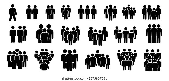 Family silhouette vector. group of people vector