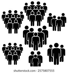 Family silhouette vector. group of people vector