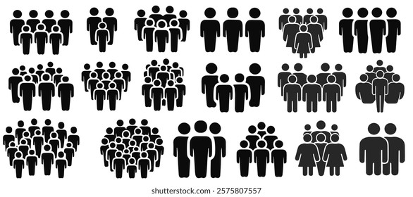 Family silhouette vector. group of people vector