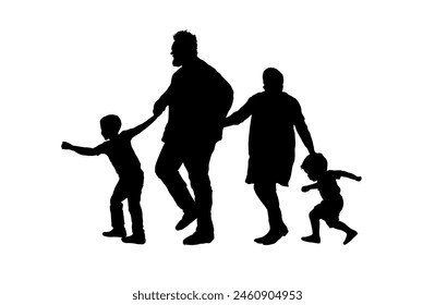 family silhouette - vector illustration	