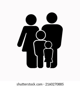 Family silhouette vector logotype. Community group icon. People generation abstract illustration.