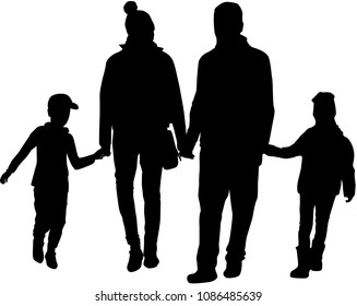 Family of silhouettes.