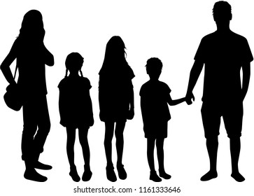 Family of silhouettes.