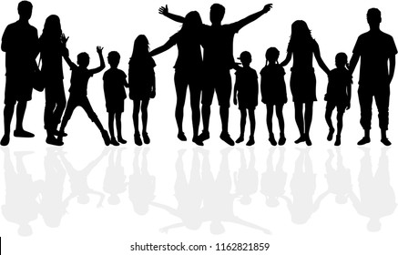 Family of silhouettes.