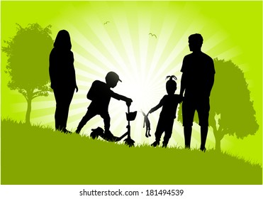 Family silhouettes