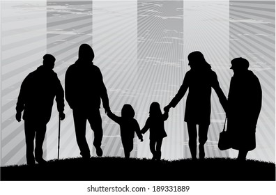 Family silhouettes